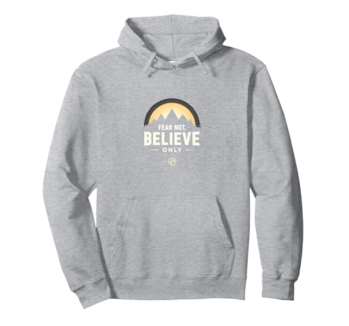 Glaube statt Angst Männer | Fürchte Dich Nicht, glaube nur inspirierend Pullover Hoodie, Unisex für Erwachsene, Grau Meliert, L von Generic