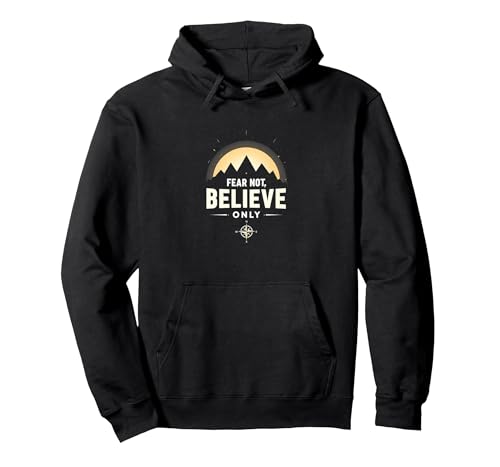 Glaube statt Angst Männer | Fürchte Dich Nicht, glaube nur inspirierend Pullover Hoodie, Unisex für Erwachsene, Schwarz, M von Generic
