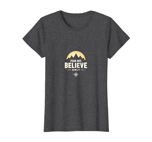 Glaube statt Angst Männer | Fürchte Dich Nicht, glaube nur inspirierend T-Shirt, Damen, Anthrazit Meliert, XS Glaube statt Angst Männer | Fürchte Dich Nicht, glaube nur inspirierend T-Shirt, Damen, Anthrazit Meliert, XS von Generic