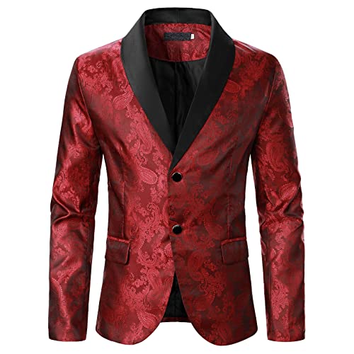 Glitzer Anzug Herren, Herren Pailletten Sakko Gold Glitzer Blazer Slim Fit Hochzeit Mantel Langarm Smokingjacke Herrenjacke Performance-Kostüm für Hochzeit und Party Formelle Kleidung für Herren von Generic