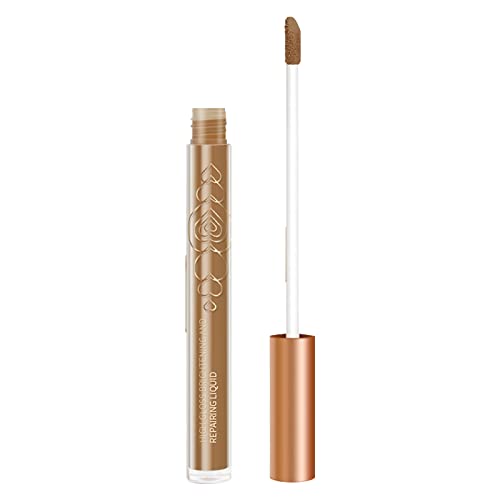 Glitzer Lidschatten Schwarz Light Concealer Highlighter Shade Brightening Liquid Micro Concealer Base Hold Color Hervorhebender Lidschatten 2ml Pinsel Schminke Holz (Beige, One Size) von Generic