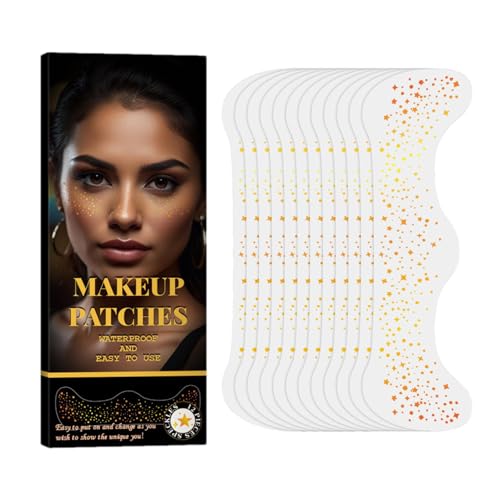 Glitzer Make-up Flecken - Glitzer Gesicht Patch, Glitzer Make-up Flecken Set von 12 Schönheit Gesicht Glitzer Make-up, wasserdichtes Gesicht kosmetische Glitzer Patches | von Generic