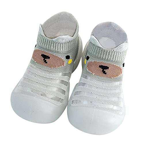 Glitzer Schuhe Kinder Baby Mädchen Tierdrucke Cartoon Socken Schuhe Kleinkind Atmungsaktives Mesh Die Bodensocken rutschfeste Prewalker Schuhe Mädchen Schuhe Blinkend (Grey, 18 Infant) von Generic