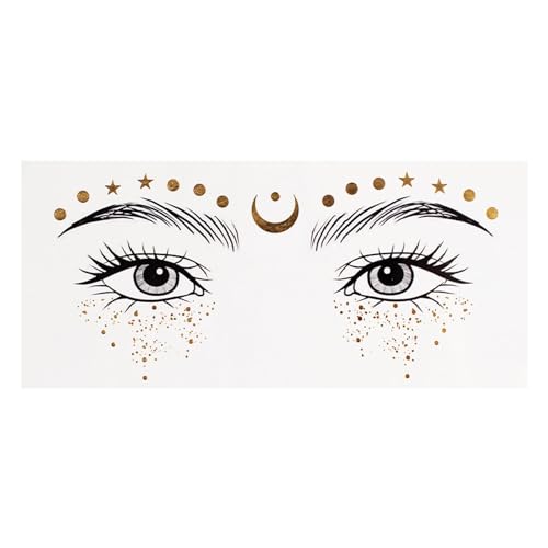 Glitzerndes Sommersprossen-Gesichtstattoo, temporäres Gesichtstattoo, Modische Gesichts-Make-up-Patches, glitzernde temporäre Aufkleber, Schweißfeste Make-up-Aufkleber, glitzernde Gesichtsaufkleber fü von Generic