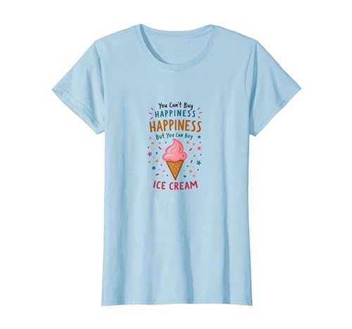 Glück kann Man Nicht kaufen, Aber Eiscreme T-Shirt, Damen, Himmelblau, XS Glück kann Man Nicht kaufen, Aber Eiscreme T-Shirt, Damen, Himmelblau, XS von Generic
