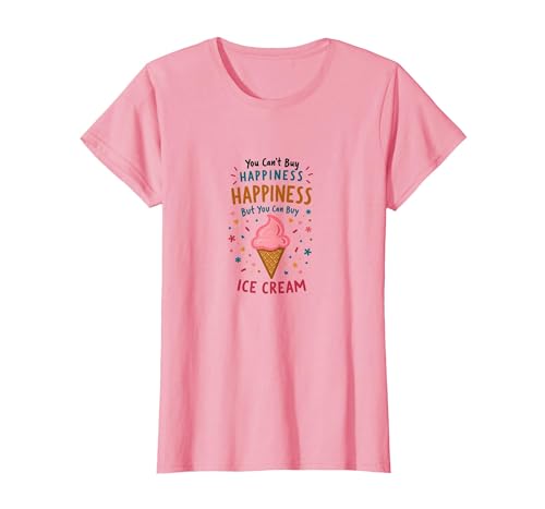 Glück kann Man Nicht kaufen, Aber Eiscreme T-Shirt, Damen, Rosa, XS von Generic