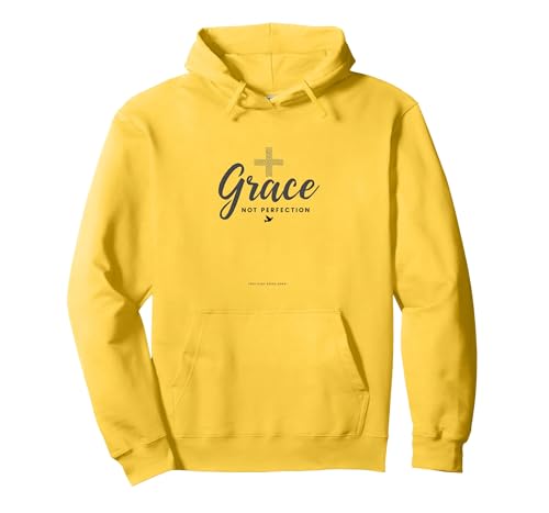 Gnade statt Perfektion Christliche Männer Glaube Inspirierend Pullover Hoodie, Unisex für Erwachsene, Gelb, XXL von Generic