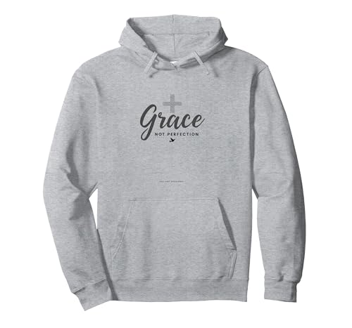 Gnade statt Perfektion Christliche Männer Glaube Inspirierend Pullover Hoodie, Unisex für Erwachsene, Grau Meliert, S von Generic