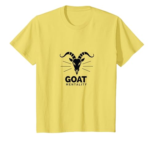 Goat Mentality: Mutiger Ehrgeiz für entschlossene Erzeuger T-Shirt, Kinder, Gelb, 128 von Generic