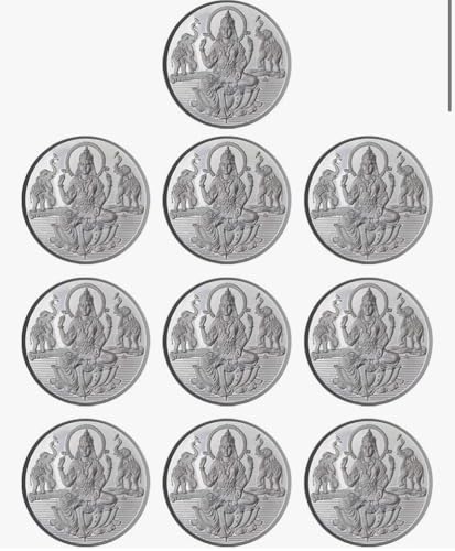 Goddess Lakshmi Coin In Pure Silver 99.9 Religious Coin 5 Grams (Set of Coins) (10 PCS) von Generic