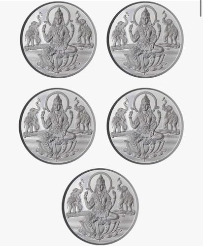 Goddess Lakshmi Coin In Pure Silver 99.9 Religious Coin 5 Grams (Set of Coins) (5 PCS) von Generic