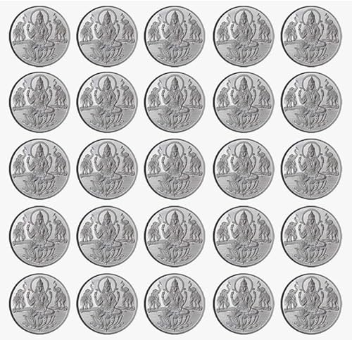 Goddess Laxmi Coin In Pure Silver 99.9 Religious Coin 1 Gram - (Set of Coins) (25 PCS) von Generic