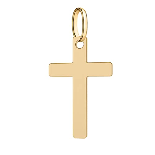 Kreuz Anhänger Gold 585 Echtgold 14K Ketten-Anhänger Christliche Geschenke für Damen und Männer von Generic