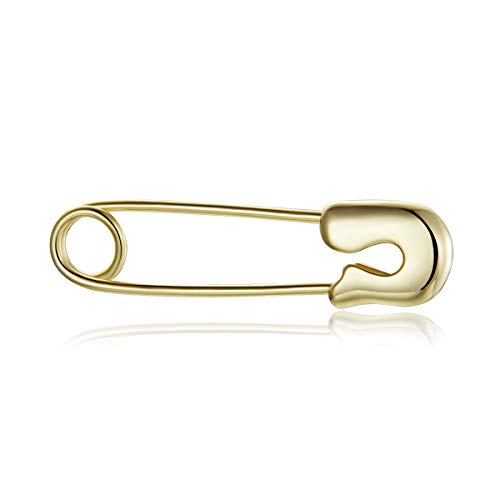 Goldfarbene Snap-Pin-Ohrstecker für Damen, Herz, klare CZ, 3 Stile, 925er Sterlingsilber-Schmuck von Generic