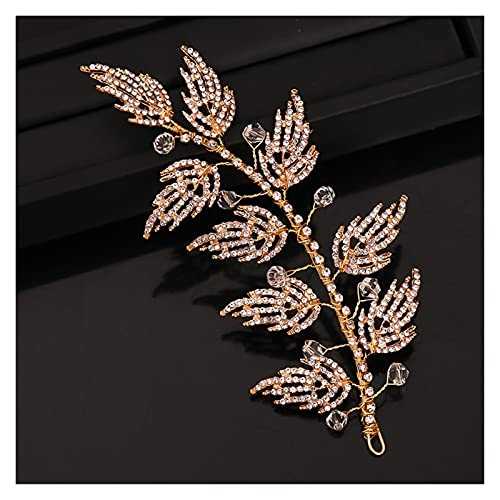 Goldfarbenes Kristallblatt-Stirnband, Haarbänder, Hochzeit, Haarschmuck, Brauthaarranke, Kopfschmuck, Braut-Tiara, Schmuck, Kopfschmuck von Generic