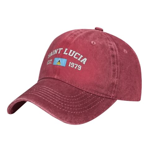 Golf Hüte Flagge Von St. Lucia Sonnenblende Mütze Leichtgewicht Baseball Cap Gewaschener Denim Baseball Kappe Für Teenager, Running, Reisen von Generic