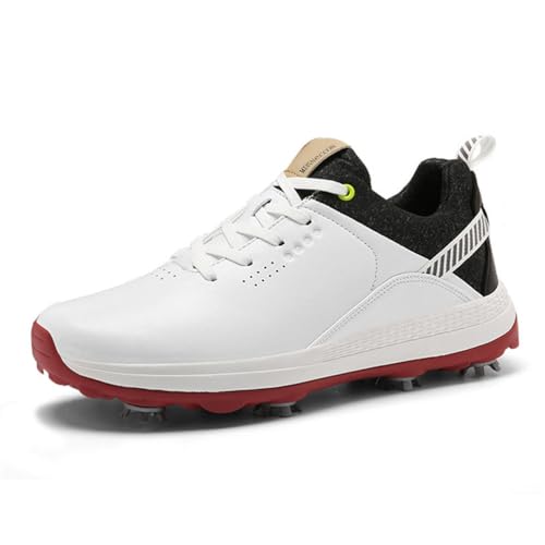 Golf-Sportschuhe Für Herren, Leichte Golf-Fitness-Turnschuhe Austauschbare Spikes wasserdichte Outdoor-Schuhe,Weiß,45 EU Golf-Sportschuhe Für Herren, Leichte Golf-Fitness-Turnschuhe Austauschbare Spikes wasserdichte Outdoor-Schuhe,Weiß,45 EU von Generic