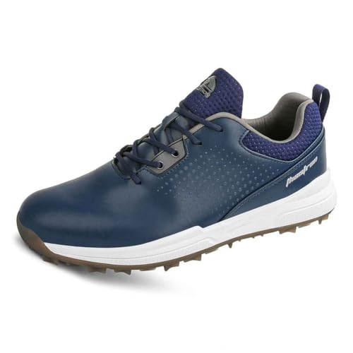 Golfschuhe Für Herren Leichte Wasserabweisende Sportschuhe rutschfeste Dämpfung Golfer Sportschuhe,Blau,42 EU von Generic