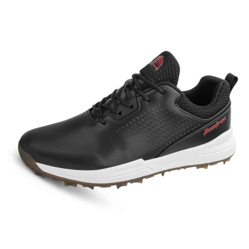 Golfschuhe Für Herren Leichte Wasserabweisende Sportschuhe rutschfeste Dämpfung Golfer Sportschuhe,Schwarz,39 EU von Generic