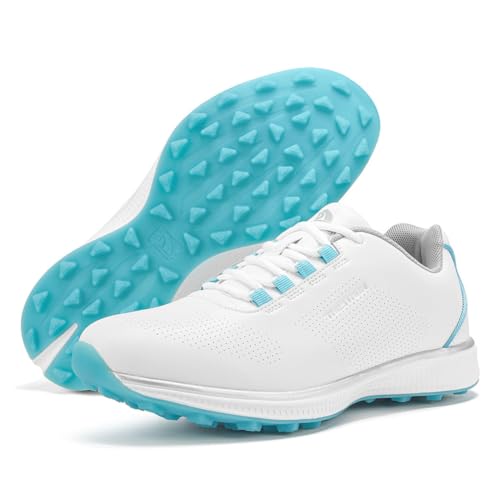 Golfschuhe Für Weibliche rutschfeste Outdoor-Golferinnen Spikless Trainingsschuhe Bequeme Sport-Sneaker Zum Golfen,Blau,43 EU von Generic