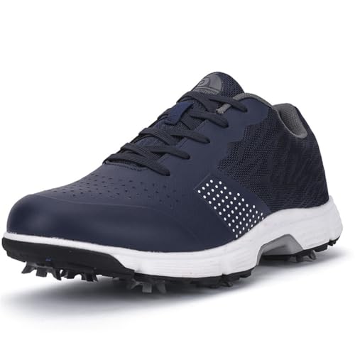Golfschuhe Zum Schnüren Für Herren, Outdoor-Wanderschuhe Bequeme Leichte Golf-Fitness-Sneaker Für Den Kurs Mit Spikes,Blau,42 EU Golfschuhe Zum Schnüren Für Herren, Outdoor-Wanderschuhe Bequeme Leichte Golf-Fitness-Sneaker Für Den Kurs Mit Spikes,Blau,42 EU von Generic