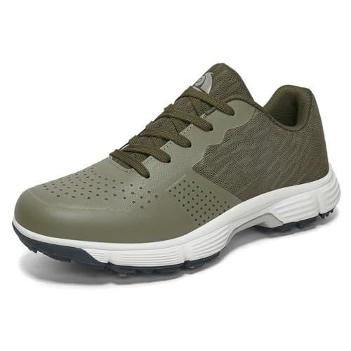Golfschuhe Zum Schnüren Für Herren, Outdoor-Wanderschuhe Bequeme Leichte Golf-Fitness-Sneaker Für Den Kurs Mit Spikes,Grün,39 EU Golfschuhe Zum Schnüren Für Herren, Outdoor-Wanderschuhe Bequeme Leichte Golf-Fitness-Sneaker Für Den Kurs Mit Spikes,Grün,39 EU von Generic