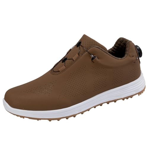 Golfschuhe für Herren, leichte wasserdichte Golferschuhe mit Fußgewölbestütze rutschfeste Wanderschuhe für Rasenplätze,Braun,38 EU Golfschuhe für Herren, leichte wasserdichte Golferschuhe mit Fußgewölbestütze rutschfeste Wanderschuhe für Rasenplätze,Braun,38 EU von Generic