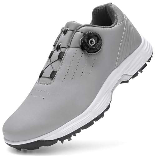 Golfschuhe für Herren Spikeed wasserdichte Golfschuhe mit Fußgewölbestütze Leichte Komfort Walking Training Turnschuhe,Grau,47 EU Golfschuhe für Herren Spikeed wasserdichte Golfschuhe mit Fußgewölbestütze Leichte Komfort Walking Training Turnschuhe,Grau,47 EU von Generic