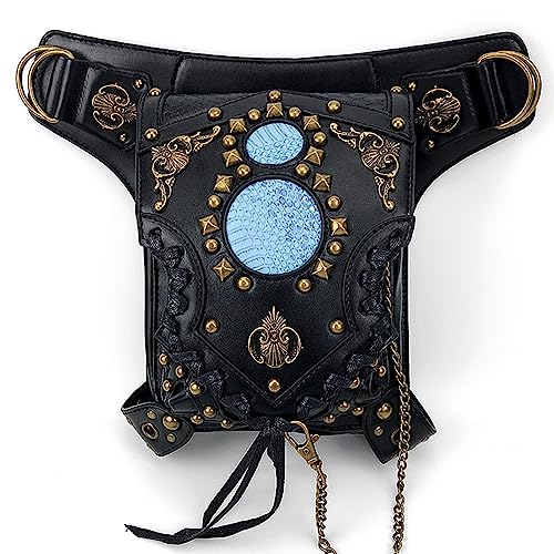 Gotische Steampunk-Hüfttasche, vielseitige Taktische Drop-Leg-Arm-Tasche, schwarzer Rucksack, Outdoor-Wanderrucksack von Generic