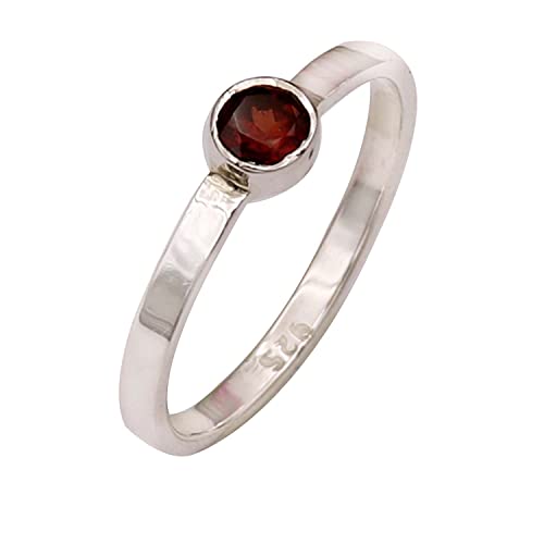 Goyal Exports 925 Sterling Silber Ring Silber Band Ring Granat Edelstein Solide Alle Größen Männer Frauen Ring Geschenkartikel Aussage Handgemachter Schmuck SRG106 (61 (19.4)) von Generic