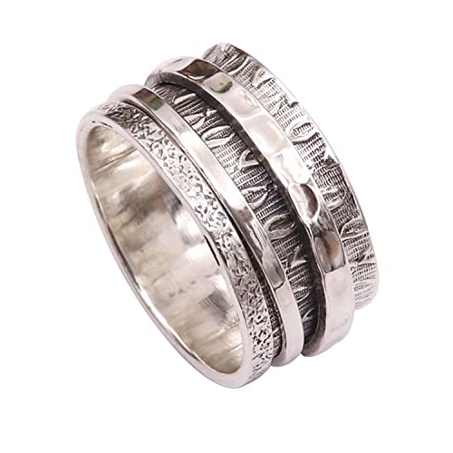 Goyal Impex 925 Sterling Silber Ring Spinner Ring Männer & Frauen Spinner Meditationsring Alle Größen Ring Geschenkartikel Handmade Jewerly ISR19_70 (22.3) von Generic