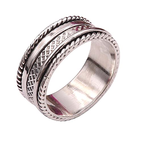 Goyal Impex Spinner Ring 925 Sterling Silber Ring Männer & Frauen Spinner Meditationsring Alle Größen Ring Geschenkartikel Handmade Jewerly ISR05_69 (22.0) von Generic