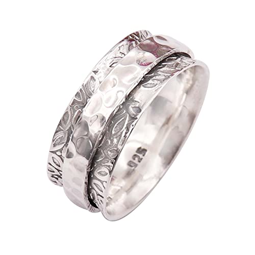 Goyal Impex Spinner Ring 925 Sterling Silber Ring Männer & Frauen Spinner Meditationsring Alle Größen Ring Geschenkartikel Handmade Jewerly ISR37_55 (17.5) von Generic