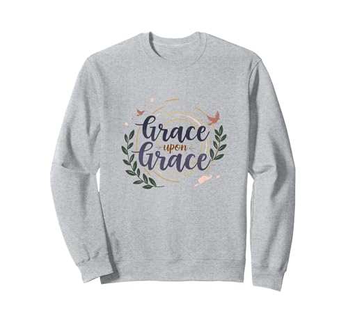 Grace on Grace Christliche Frauen — inspirierender Glaube Sweatshirt, Unisex für Erwachsene, Grau Meliert, M von Generic