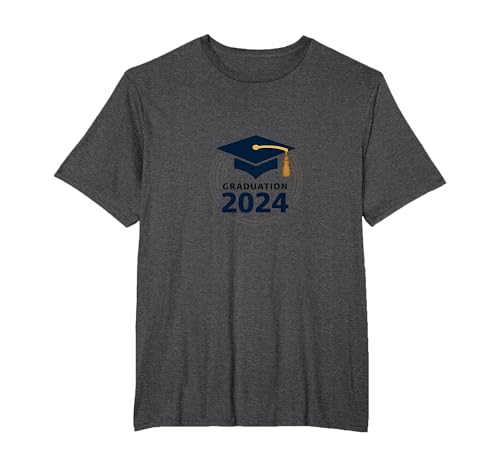 Graduation 2024 Celebratory Cap Design für Absolventen T-Shirt, Herren Große Größen, Anthrazit Meliert, 2X Tall von Generic