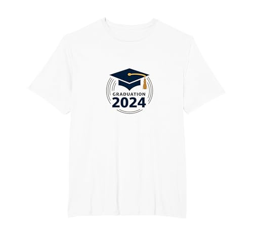 Graduation 2024 Celebratory Cap Design für Absolventen T-Shirt, Herren Große Größen, Weiß, 4X Tall von Generic