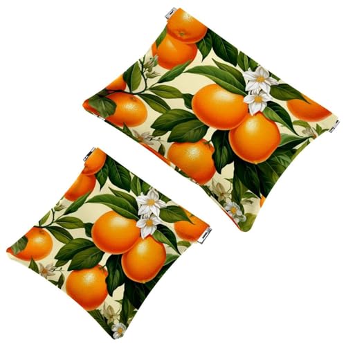 Green Leaf Banana-1772 Kosmetiktasche für Geldbörsen, wasserdichte Make-up-Tasche, Kosmetiktasche, tragbar, ohne Reißverschluss, 2 Stück, Mehrfarbig 07, A：7.1x5.8in/18x14.8cm，B:4.7x4.5in/12x11.5cm von Generic