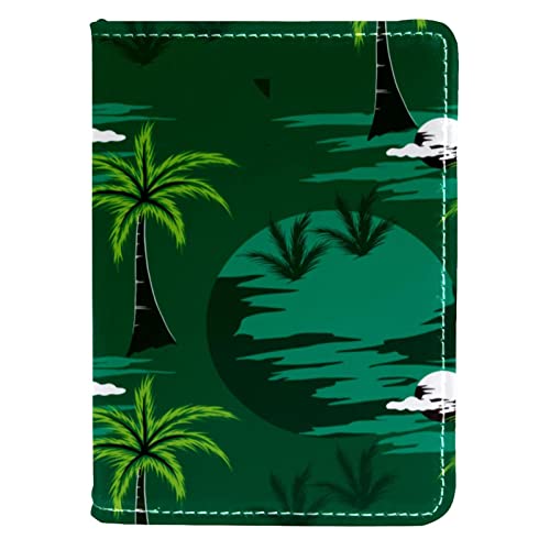Green Moon Coco Tree Reisepasshülle für Damen und Herren, Reisepasshülle, Reisepasshülle, Reisedokumente, Organizer, Mehrfarbig, 10x14cm/4x5.5 in von Generic