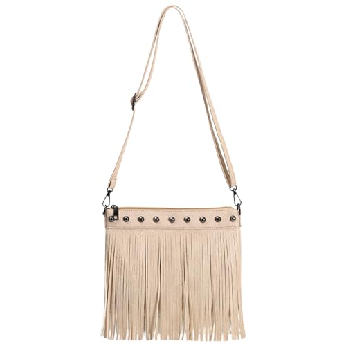 Grenztaschen für Frauen - Geldbörse, Handtasche | Klassischer Organizer aus Leder aus Quastenleder mit Gurt für Weihnachtsfeiertage zum Geburtstag Jahrestag Zubehör, weiß, riferimento alla descrizione von Generic
