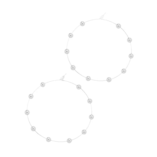 Große Creolen Kreis Perlen Eleganter Schmuck Legierung Ohrringe für Frauen von Generic