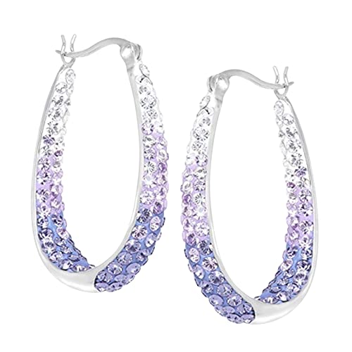 Große Creolen mit großem Kreis aus Legierung, modische Punk-Ohrringe mit farbigem Zirkon für Frauen von Generic