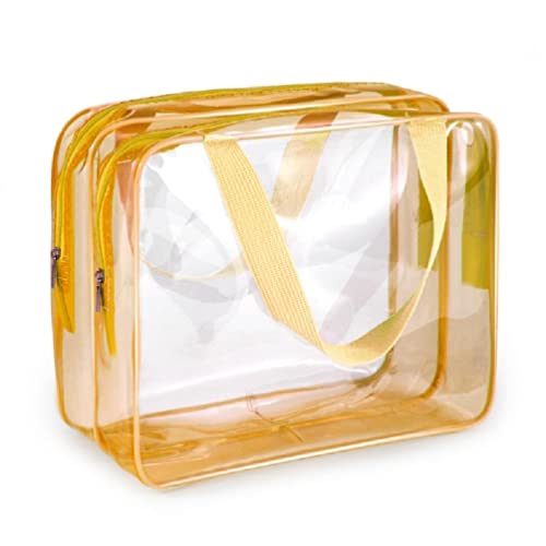 Große Kapazität Klar Reise Kulturbeutel Kosmetik Tasche Multifunktionale Make-up Taschen Transparent PVC Lagerung Organizer Klar Tote Taschen Für Frauen Für Arbeit Heavy Duty von Generic