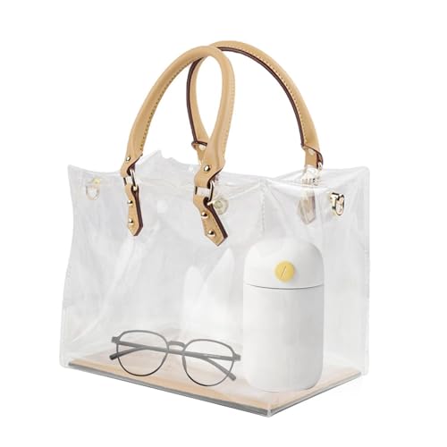 Große transparente Tasche - klarer Einkaufstasche, kosmetische Make -up -Tasche | Wasserdichtes und leichtes Gewicht, Stadion zugelassener geräumiger klarer PVC transparent Totentasche, Festivals, Fit von Generic