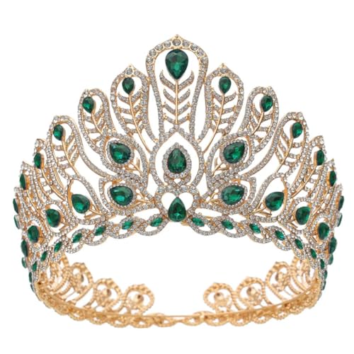 Großer Diadem Brautkrone, Festzug, Miss Kopfschmuck, Braut, Hochzeitskleid, Haarschmuck, Accessoires, Gold, En8 von Generic