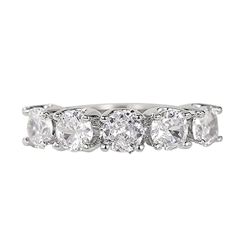 Großer Rond-Ring Einfach für Frauen-Silber-Ring-Brautdiamant-eleganter Verlobungs-Ehering Hässliche Ringe (Silver, 6) von Generic