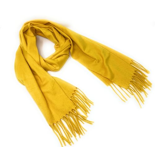 Großer Schal aus 100% reinem Kaschmir - Sunshine Yellow, gelb, Einheitsgröße von Generic