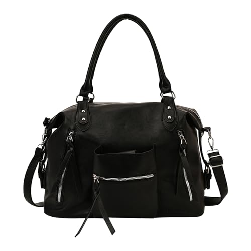 Großkapazität Crossbody Bag mit Reißverschluss for die Schularbeit täglich (schwarz) von Generic