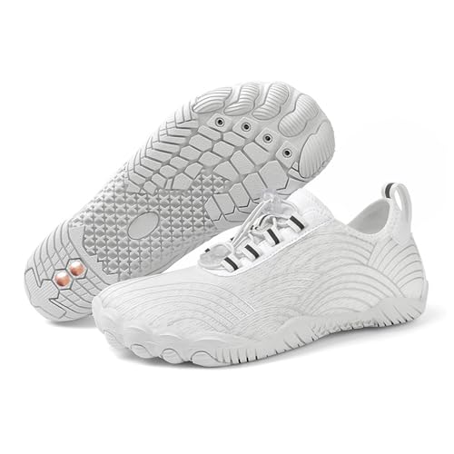 Grounding Shoes with Copper Hiking Barefoot Shoes for Men and Women Walking Trail Running Outdoor Activitie Orthopedic Waterproof Non Slip Comfort Fitness Beach(White B,44 EU) von Generic