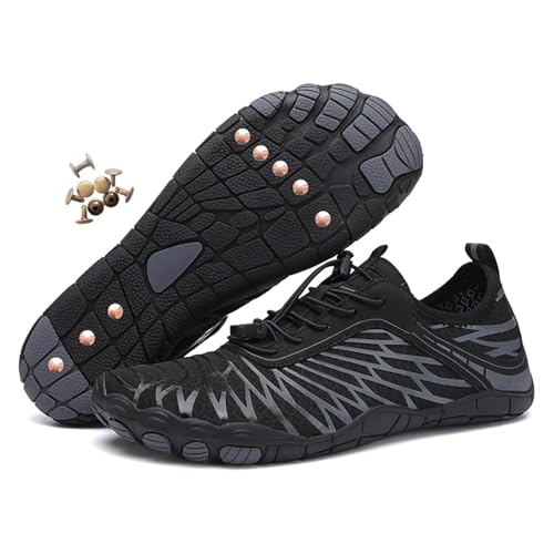 Grounding Shoes with Copper Hiking Barefoot Shoes for Men and Women Waterproof Non Slip Comfort Fitness Beach Orthopedic Walking Trail Running Outdoor Activitie(Black,38 EU) von Generic