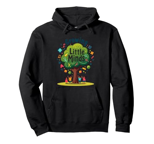 Growing Little Minds: Bildungsbaum für Kinder Pullover Hoodie, Unisex für Erwachsene, Schwarz, L von Generic